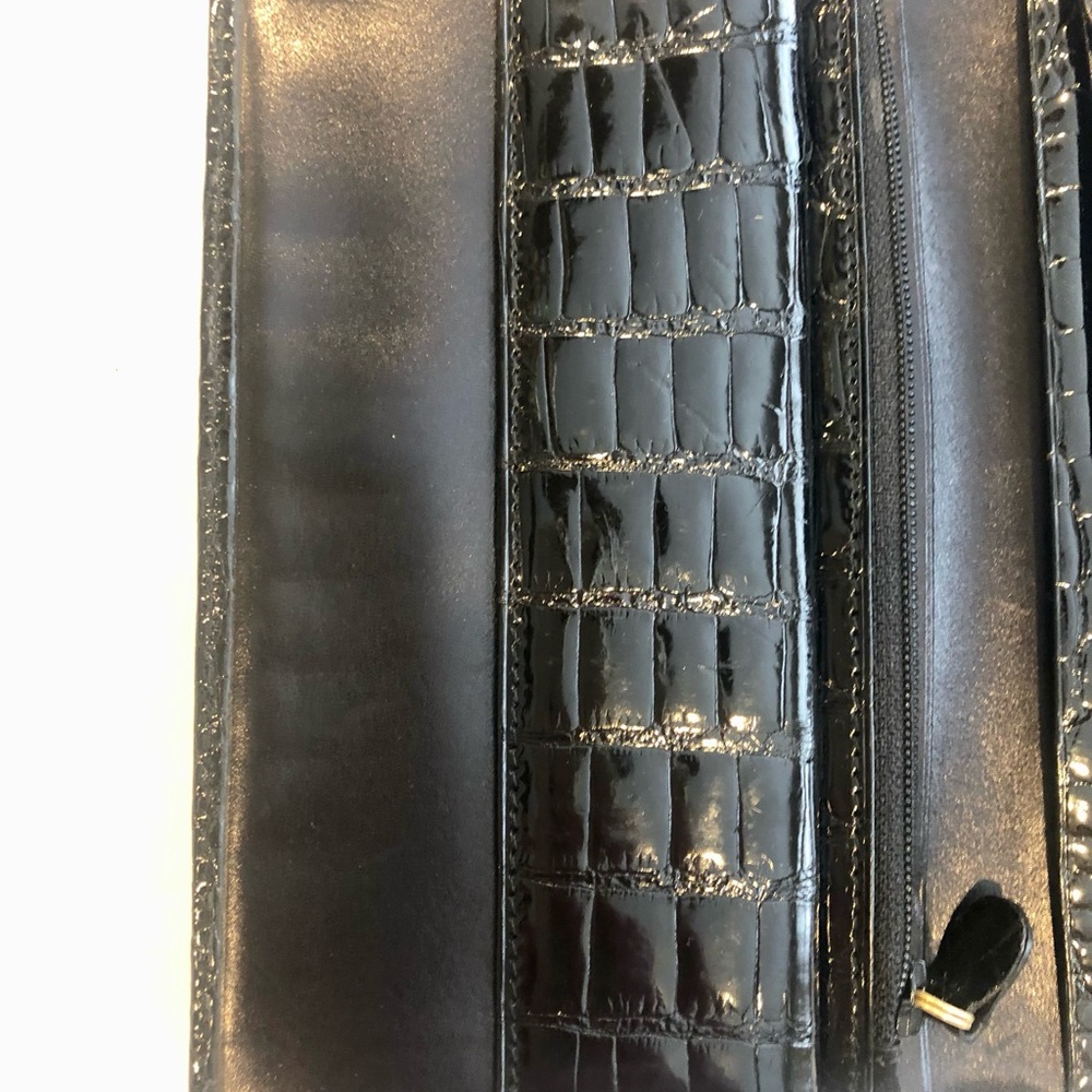 Women's long Alligator wallet black - Made in Italy - Picture 5 of 12